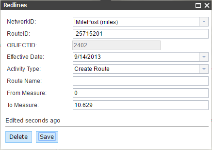 Attributes for the redline Attributes for the redline